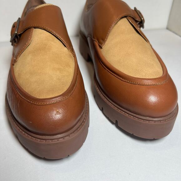 Seychelles Tan and Brown Buckle Loafers - Picture 4 of 12